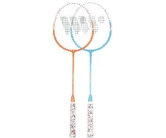 ALUMTEC 55K BADMINTON RAKETŲ RINKINYS MĖLYNAS + ORANŽINĖS + ŠAUVIKLĖS 3 Vnt.