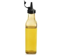 Alyvuogių aliejaus buteliukas su dozatoriumi, stiklinis, geltonas, 265 ml