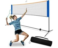 Badmintono tinklelis ant raketos rėmo