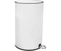 Balta metalinė šiukšliadėžė su pedalu, 12 l