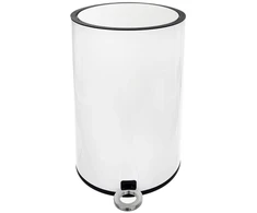 Balta metalinė šiukšliadėžė su pedalu, 12 l
