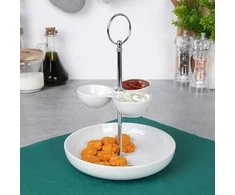 Alpina Serviravimo lėkštė porcelianinė balta 2 lygių 22 cm