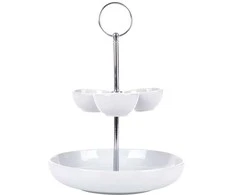 Alpina Serviravimo lėkštė porcelianinė balta 2 lygių 22 cm
