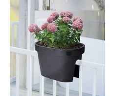 Balustrade gėlių vazonas / pakabinama balkono augalų dėžė, juoda, 39,5 cm