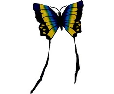 BUTTERFLY KITE 88x78CM MĖLYNAS GELTONAS ENERO ŽAISLAI