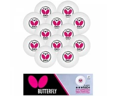 BUTTERFLY *** Stalo teniso kamuoliukai balti - 12 vnt.