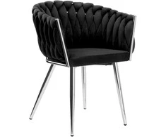 COFTON chromo VELVET austinė aksominė kėdė, juoda