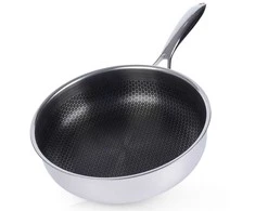 COOKCELL HYBRYD aukščiausios kokybės nelipni plieninė keptuvė, 26 cm gylio