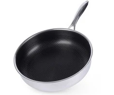 COOKCELL HYBRYD aukščiausios kokybės nelipni plieninė keptuvė, 28 cm gylio