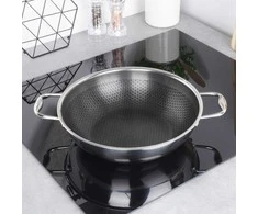 COOKCELL HYBRYD aukščiausios kokybės neprideganti plieninė wok keptuvė 28 cm