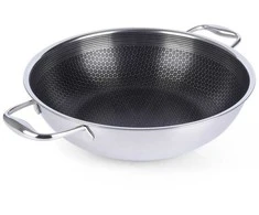 COOKCELL HYBRYD aukščiausios kokybės neprideganti plieninė wok keptuvė 28 cm