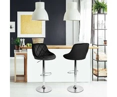 Cydro baro kėdė, chromuota, juoda Velvet