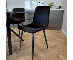 Dexter Velvet juoda minkšta kėdė