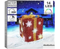 Dovanų švytinti raudona 14 LED 46 cm