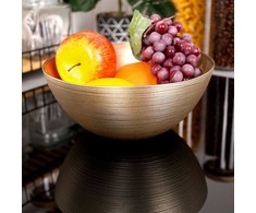 Dubuo stiklinis salotų dubuo auksinis apvalus 21 cm 1,7 l