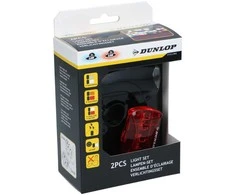 DUNLOP LED dviračio žibintų komplektas priekinis/galinis