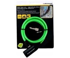 DUNLOP SPIRALINĖ DVIRAČIO UŽRAKTA SU RAKTU 0,6x90cm ŽALIA
