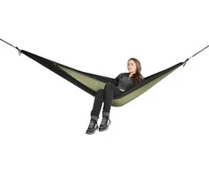 DVIEJI TURISTINIAI HAMAKAS 270X140CM SU TINKLELIU NUO UODŲ, ŽALIAS