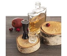 Dvipusis plieno barmeno matavimo puodelis Juodas 20/40 ml