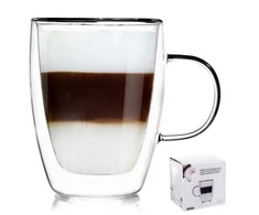 Dvisienis termo kavos stiklas 0,3 l