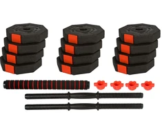 EB FIT reguliuojamo dydžio treniruočių hanteliai 2 x 15 kg su štangos funkcija