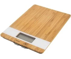 Elektroninės plokščios virtuvinės svarstyklės, bambukinės, 5kg