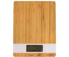 Elektroninės plokščios virtuvinės svarstyklės, bambukinės, 5kg