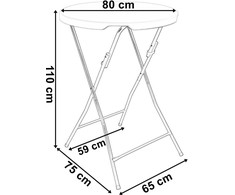 GALA sulankstomas maitinimo stalas 80 cm baltas