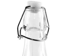 Kvadratinis stiklinis butelis alkoholiui, vynui, tinktūrai, likeriui, sirupui su užsegamu kamščiu, 0,53 l