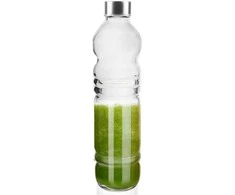 Gertuvė Stiklinis butelis vandeniui, sultims, limonadui, kokteiliui, kokteiliui 1,1 l