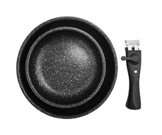 Granitinė keptuvė 20+26 cm GRANDE COMBI, nuimama
