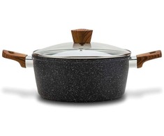 Nava Puodas granitas su stikliniu dangteliu NATURE 24 cm, 4 l