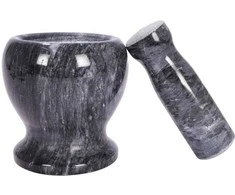 Granito akmens skiedinys su grūstuvu prieskoniams, žolelėms, riešutams malti, sunkus, 11 cm