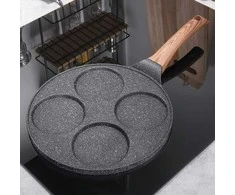 Granito kiaušinių keptuvė su 4 skylutėmis Juodas&amp;WOOD 26 cm