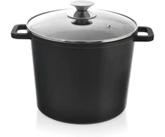 Granito puodas su stikliniu dangteliu, aukštas GRANDE, 7,6 l