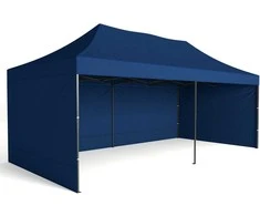 Greitosios prekybos paviljonas - 3x6 m - 3 sienos - mėlynos spalvos