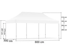 Greitosios prekybos paviljonas - 3x6 m - 3 sienos - juodos spalvos