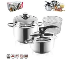 Greitpuodis, plieno slėginis puodas, 2 puodų rinkinys, 3,5 5 l, PROFI duo