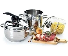 Greitpuodis, plieno slėginis puodas, 2 puodų rinkinys, 3,5 5 l, PROFI duo