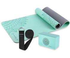 HMS MINT YOGA RINKINYS TPE MAT YM10 + KUBAS KJ02 + STRAP SJ02