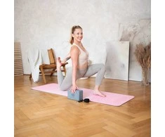 HMS YOGA SET TPE MAT ŠVIESI RAUDŽIAS YM10 + KUBO PILKA KJ02 + DIRŽELĖ SJ02