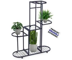 Juodo metalo gėlių stovas, 5 pakopų, 84,5 cm (II KATEGORIJA)