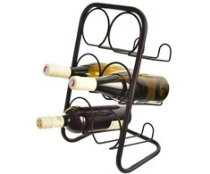 Juodo metalo vyno lentyna 6 buteliams 22,5x39 cm