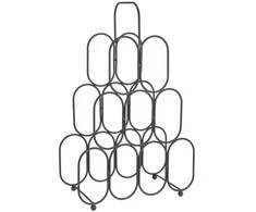 Juodo metalo vyno lentyna, lentyna, spintelė, lentyna vyno buteliams, 9 buteliai