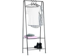 Juodos metalinės drabužių kabykla, 153 cm