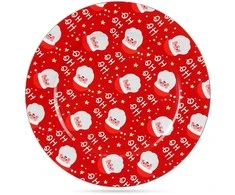 Kalėdinė dekoratyvinė apatinė lėkštė / padėkliukas raudonas Kalėdų Senelis 33 cm