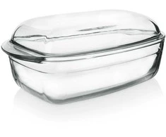 Karščiui atsparus stiklinis indas su dangteliu 32,5x19x13 cm, 2,9 L
