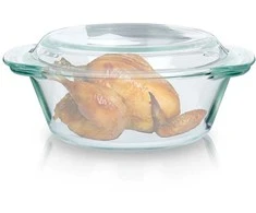 Karščiui atsparus stiklinis indas su dangteliu, 1,4 l+430 ml