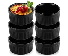 Keraminiai kepimo puodeliai juodi VILDE 260 ml 6 vnt.