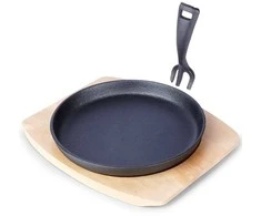Ketaus keptuvė, ketaus lėkštė 22 cm su lenta